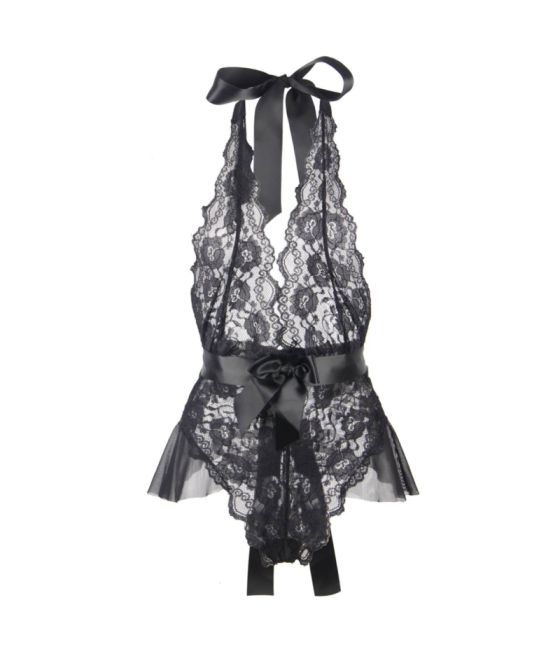 Queen lingerie - teddy escotado de encajes l/xl