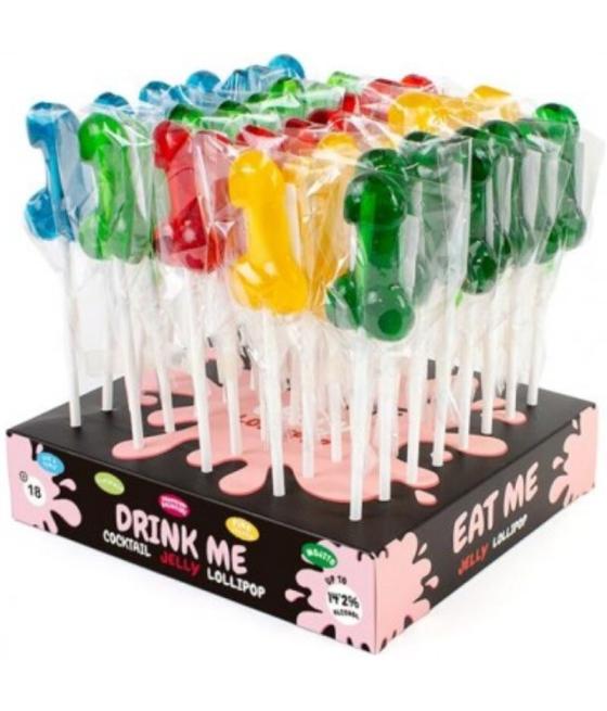 Secretplay - expositor surtido piruletas pene con alcohol 40 unidades