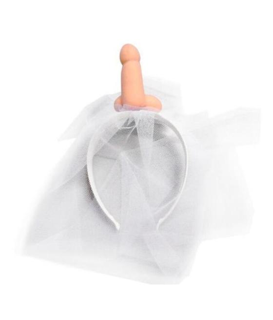 Diablo picante - velo de novia blanco con pene