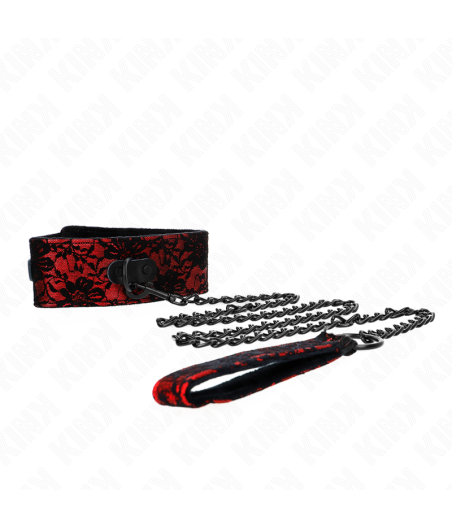 Kink - collar con correa 105 cm de encaje con cinturÃn de cuero real 44 x 5.5 cm