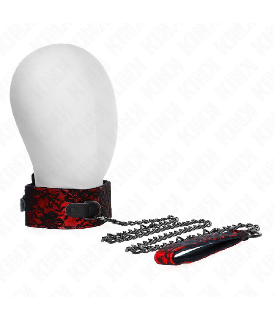 Kink - collar con correa 105 cm de encaje con cinturÃn de cuero real 44 x 5.5 cm