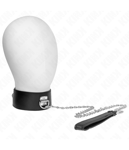 Kink - collar con correa 65 cm ancho negro ajustable 33.5-41 cm x 5 cm