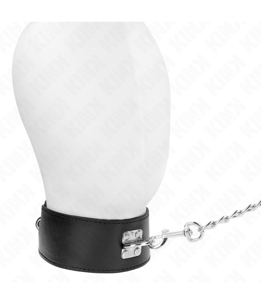 Kink - collar con correa 65 cm ancho negro ajustable 33.5-41 cm x 5 cm