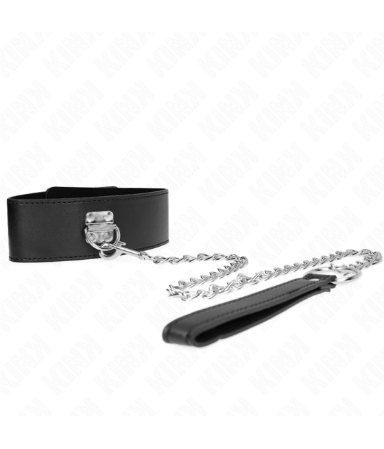 Kink - collar con correa 65 cm ancho negro ajustable 33.5-41 cm x 5 cm