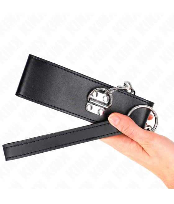 Kink - collar con correa 65 cm ancho negro ajustable 33.5-41 cm x 5 cm