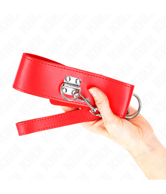 Kink - collar con correa 65 cm ancho rojo ajustable 33.5-41 cm x 5 cm