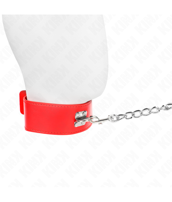 Kink - collar con correa 65 cm ancho rojo ajustable 33.5-41 cm x 5 cm