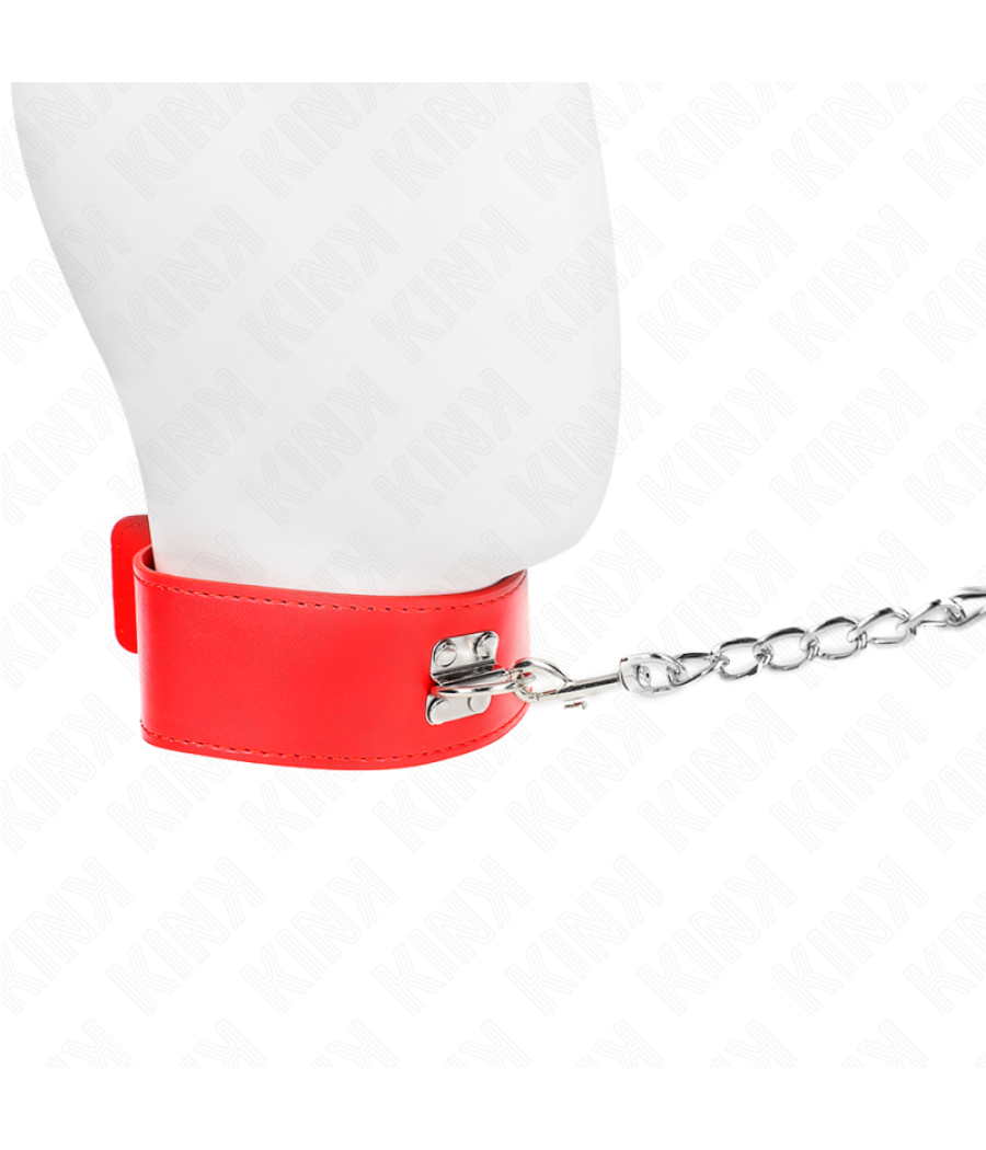 Kink - collar con correa 65 cm ancho rojo ajustable 33.5-41 cm x 5 cm