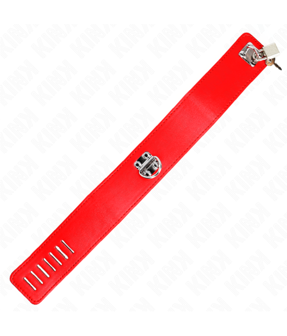 Kink - collar con correa 65 cm ancho rojo ajustable 33.5-41 cm x 5 cm