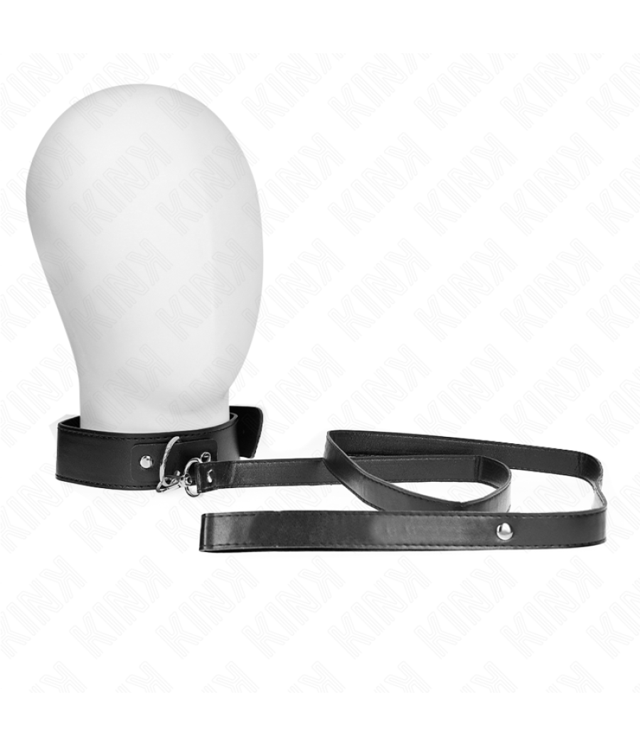 Kink - collar con correa 116 cm fino negro ajustable 32-50 cm x 8 cm