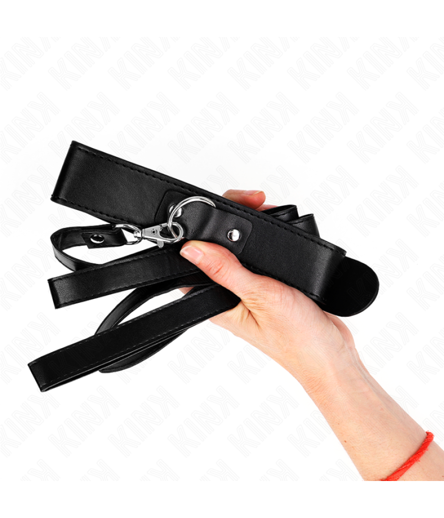 Kink - collar con correa 116 cm fino negro ajustable 32-50 cm x 8 cm