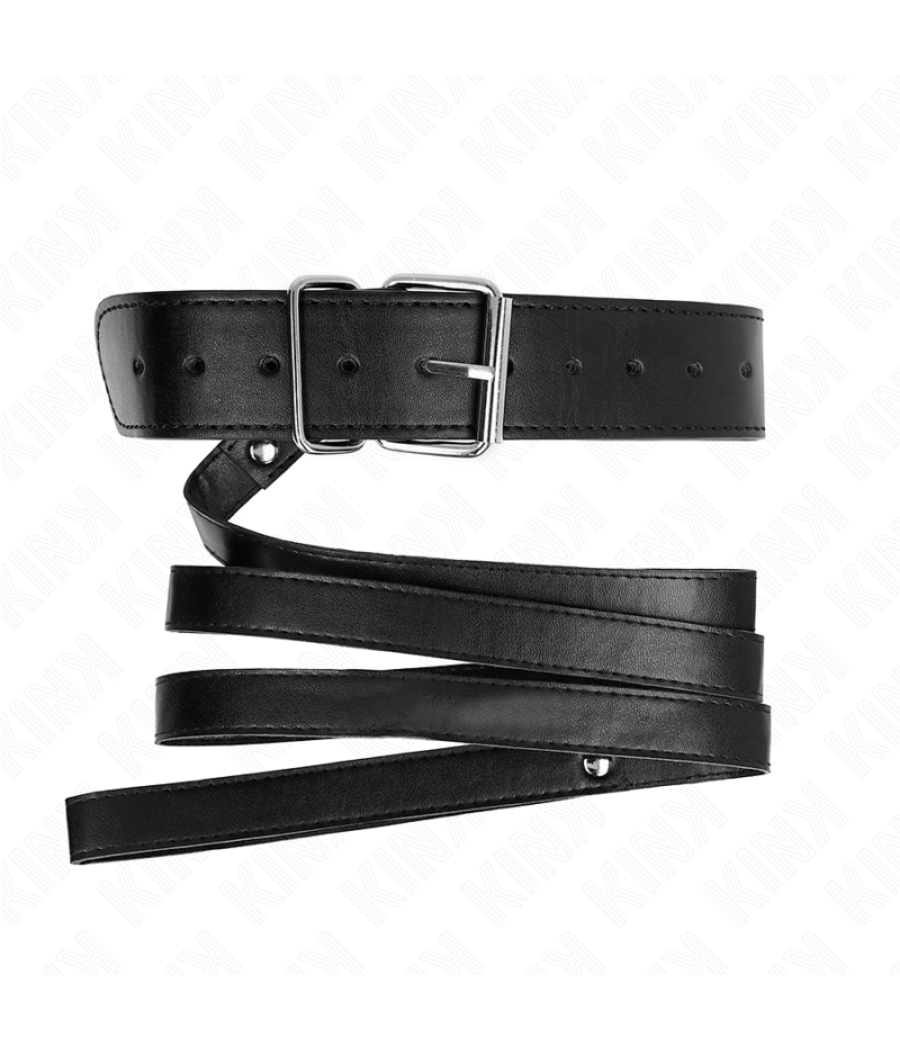 Kink - collar con correa 116 cm fino negro ajustable 32-50 cm x 8 cm