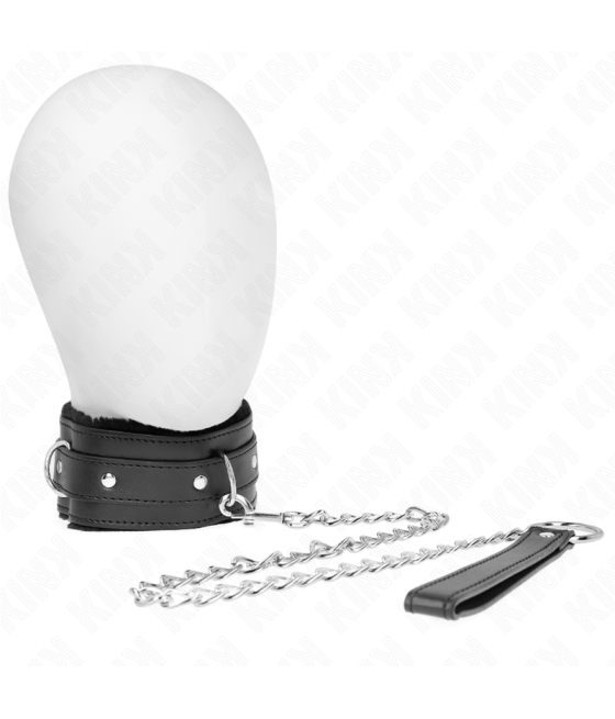 Kink - collar con correa 65 cm con restricciones negro ajustable 36-42 cm x 5.5 cm