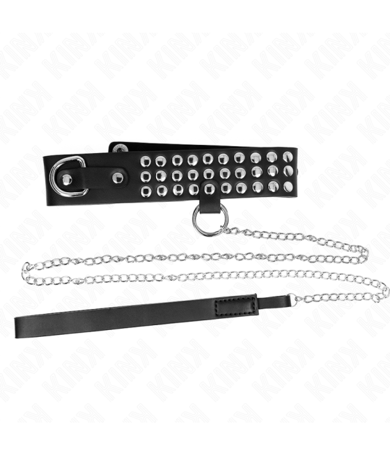 Kink - collar con correa 65 cm con brillos ajustable 37-42 cm x 5.3 cm