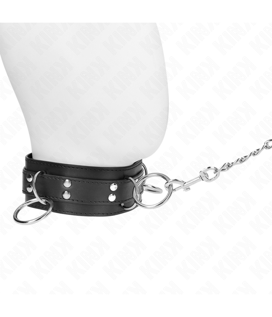 Kink - collar con correa 80 cm esclavitud 3 anillos 53 x 5 cm