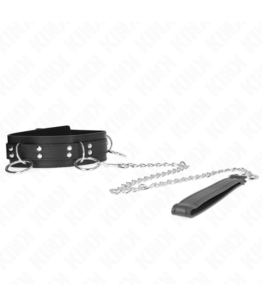 Kink - collar con correa 80 cm esclavitud 3 anillos 53 x 5 cm