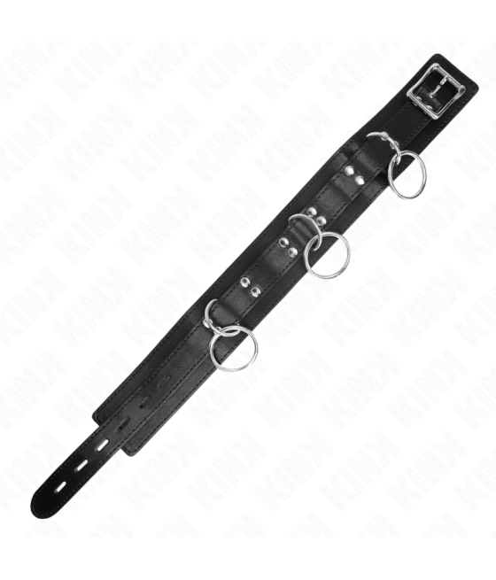 Kink - collar con correa 80 cm esclavitud 3 anillos 53 x 5 cm