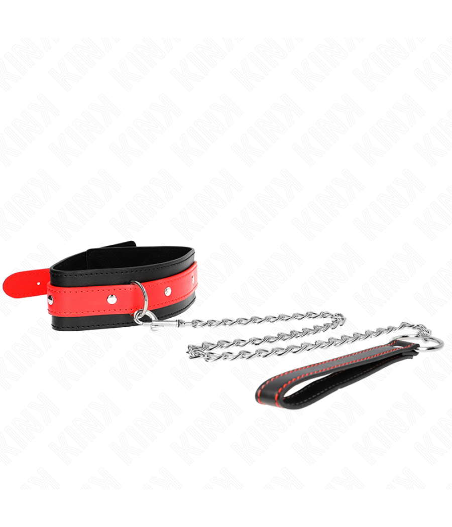 Kink - collar con correa 65 cm rojo ajustable 36-43 cm x 5 cm