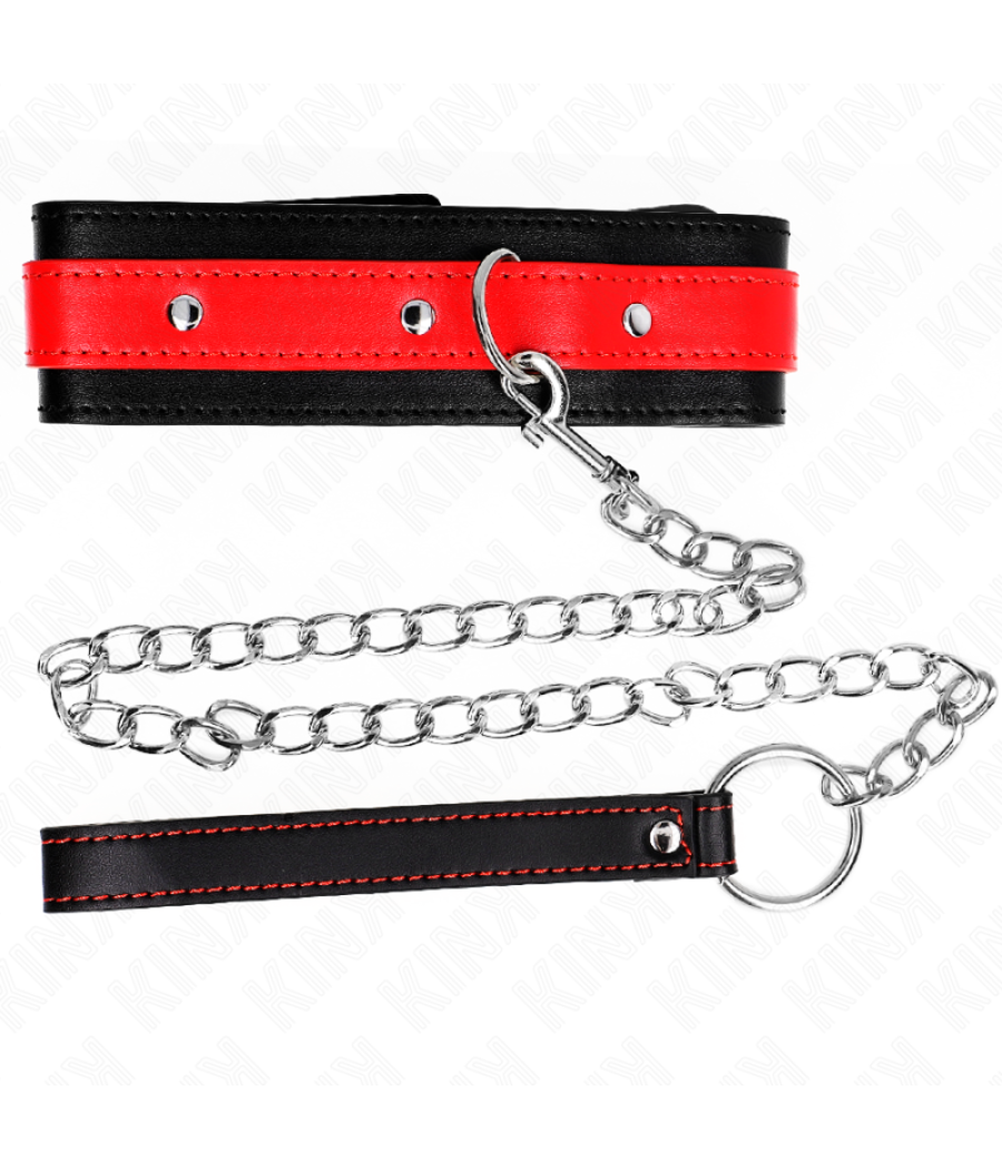 Kink - collar con correa 65 cm rojo ajustable 36-43 cm x 5 cm