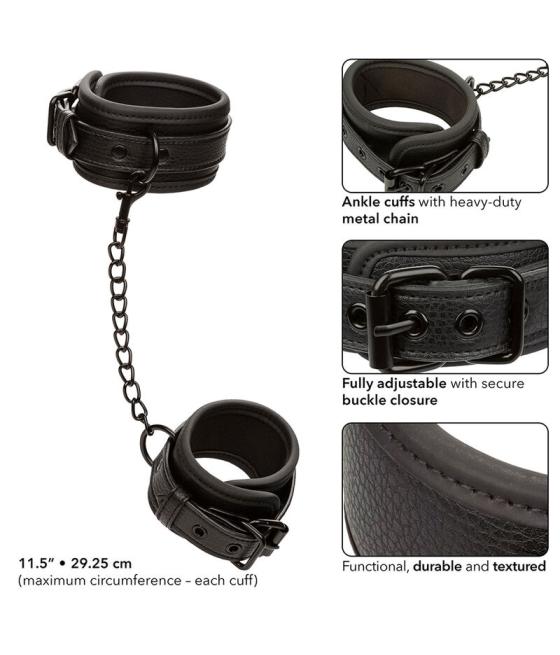 Calexotics - nocturnal esposas de tobillo cuero ajustable negro