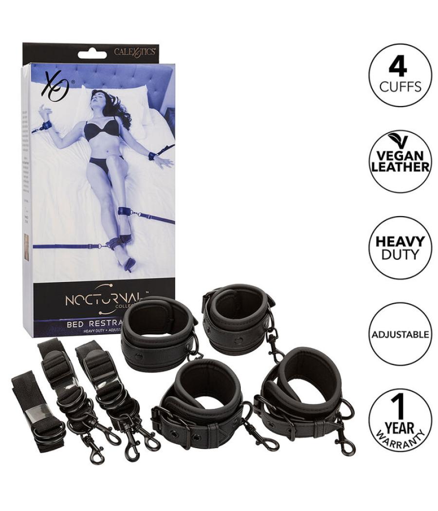 Calexotics - nocturnal restricciones de cama cuero ajustable negro