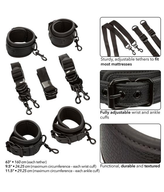 Calexotics - nocturnal restricciones de cama cuero ajustable negro