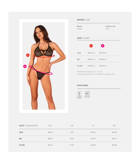 Obsessive - celia noir set 2 piezas xs/s