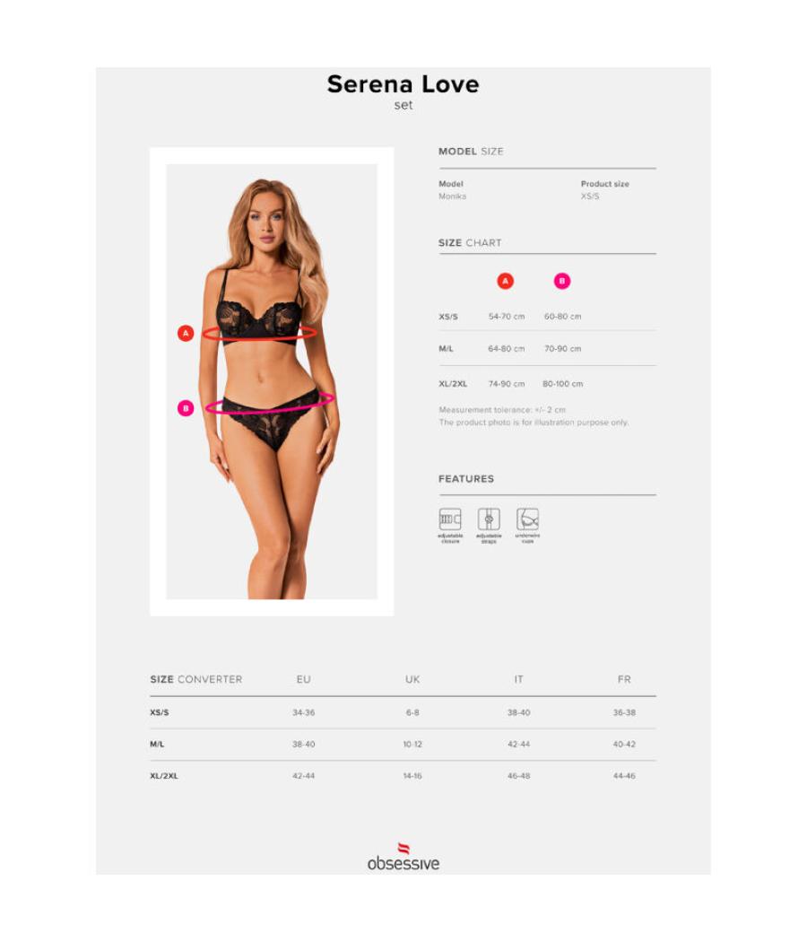 Obsessive - serena love set 2 piezas xs/s
