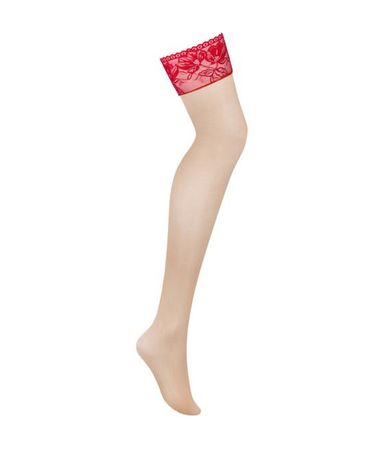 Obsessive - lacelove medias de encaje rojo xs/s