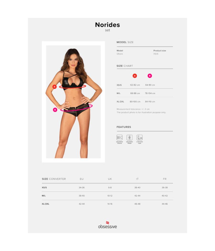 Obsessive - norides set dos piezas xs/s