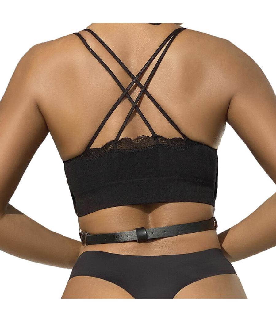 Subblime - arnÃs de pecho cadenas cuero negro talla Ãnica