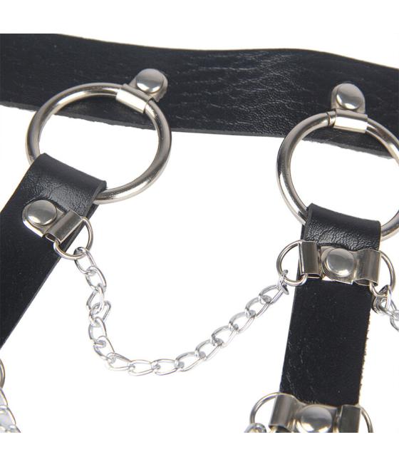 Subblime - arnÃs de pecho cadenas cuero negro talla Ãnica