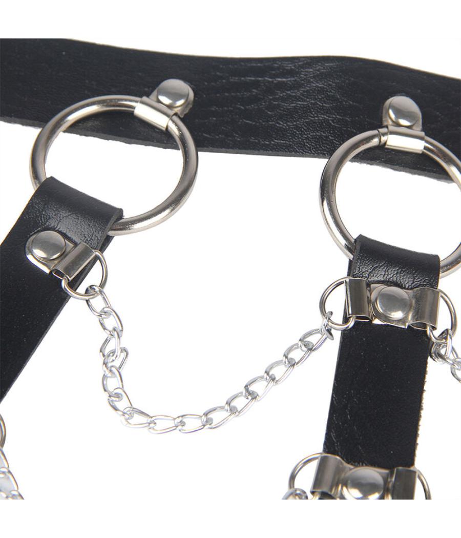 Subblime - arnÃs de pecho cadenas cuero negro talla Ãnica