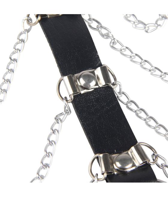 Subblime - arnÃs de pecho cadenas cuero negro talla Ãnica