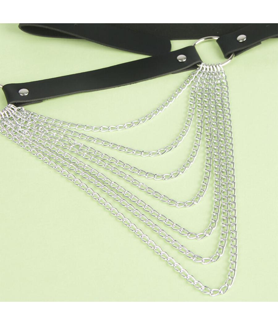 Subblime - cinturon de cadenas cuero negro talla Ãnica