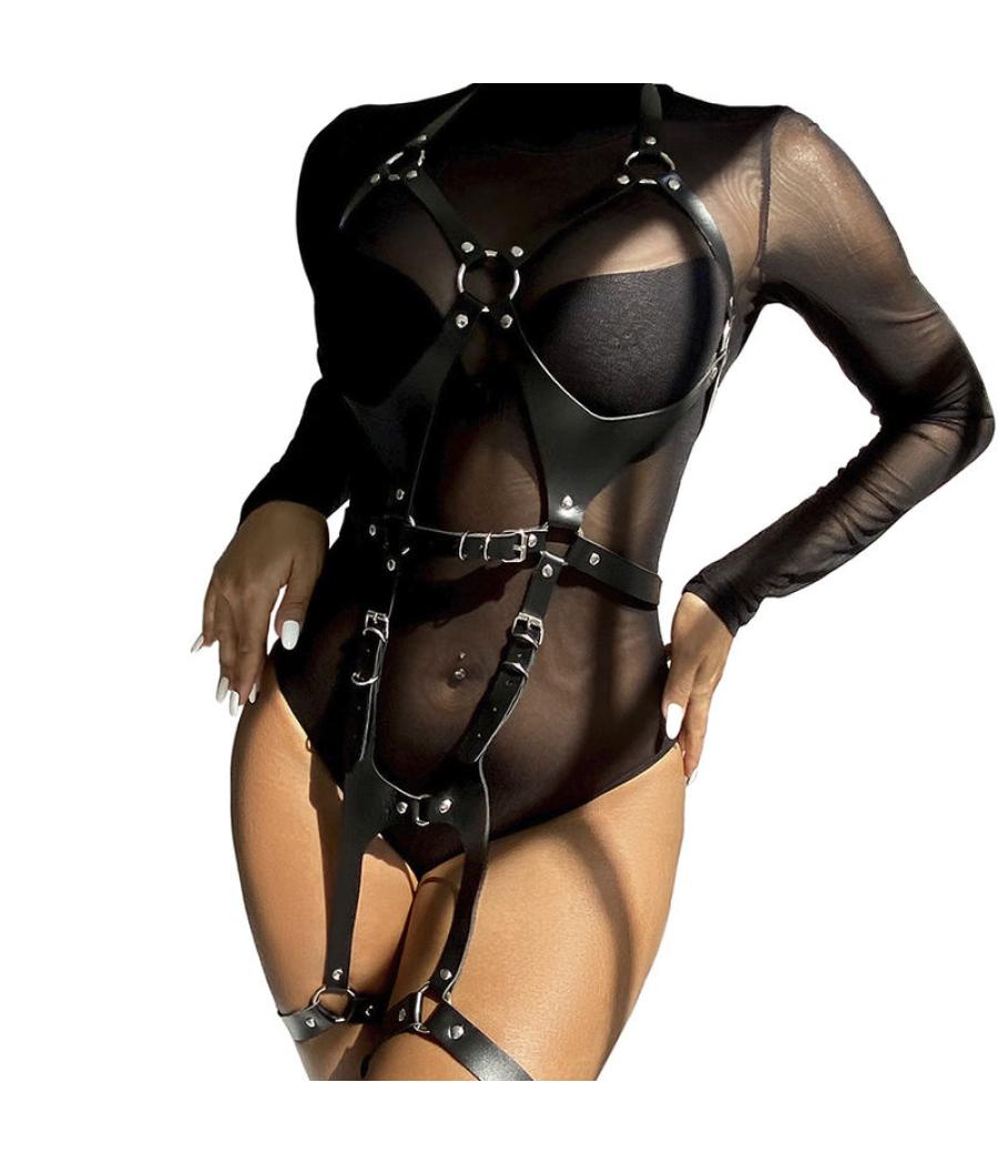 Subblime - arnÃs cuerpo entero con hebillas cuero negro talla Ãnica