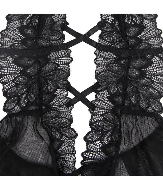 Subblime - teddy cuello halter espalda descubierta encaje negro s/m