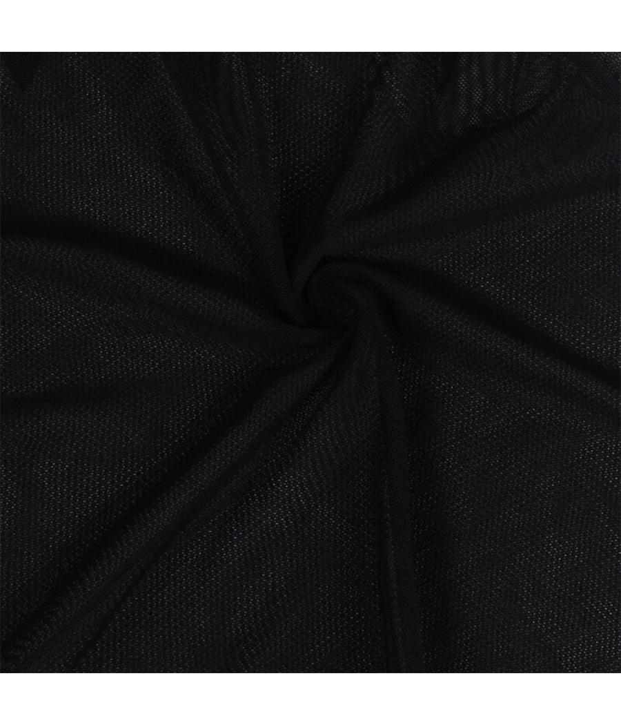 Subblime - babydoll tela de tul detalle encaje y flor negro s/m