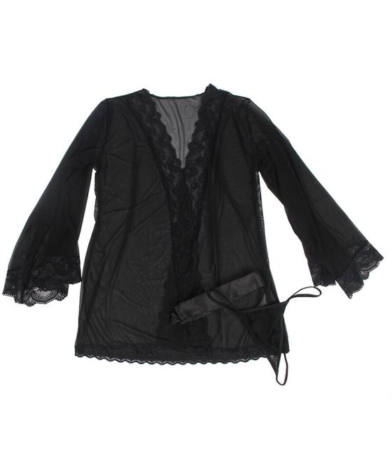 Subblime - bata tela transparente detalle encaje negro s/m