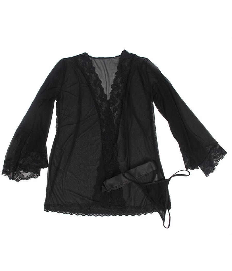 Subblime - bata tela transparente detalle encaje negro s/m