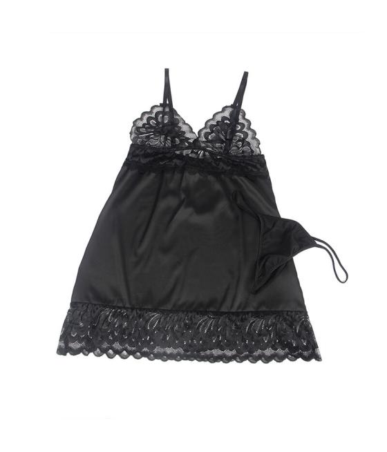 Subblime - babydoll con estampado floral pecho negro s/m