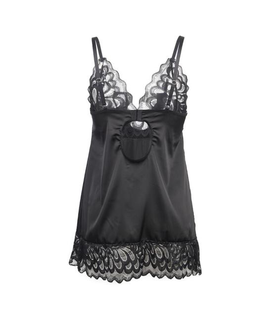 Subblime - babydoll con estampado floral pecho negro s/m