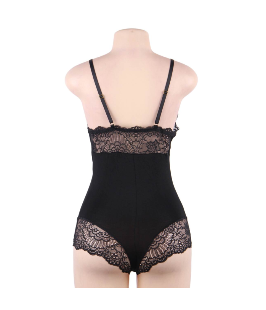 Subblime - teddy detalle encaje floral negro l/xl