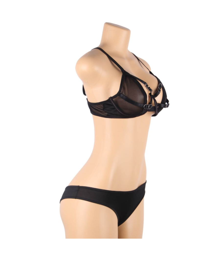 Subblime - set dos piezas sujetador transparencias y tiras s/m