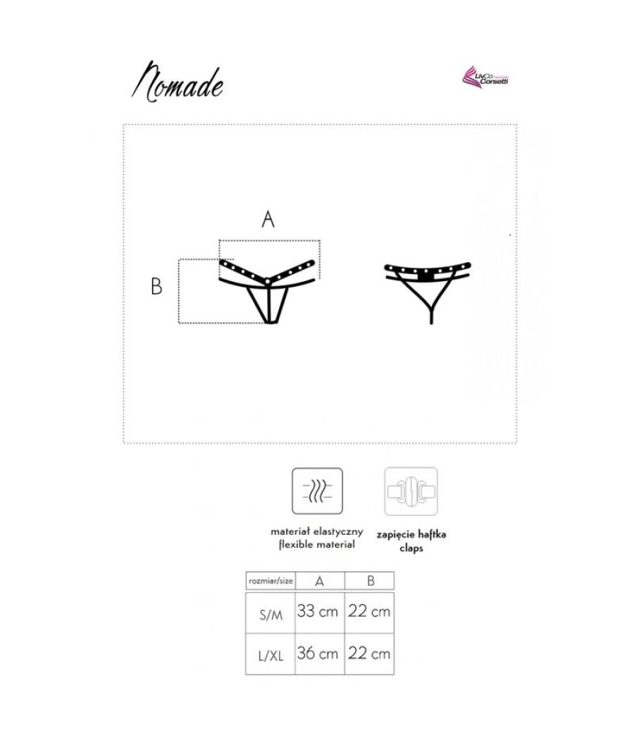 Livco corsetti fashion - nomade tanga crotchless negro s/m