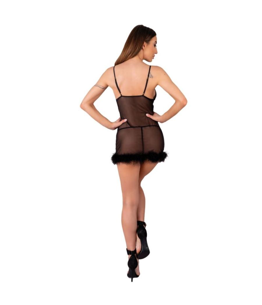 Livco corsetti fashion - zerunam set babydoll + tanga negro s/m