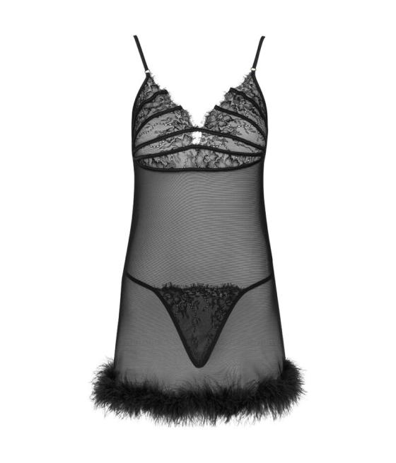 Livco corsetti fashion - zerunam set babydoll + tanga negro s/m