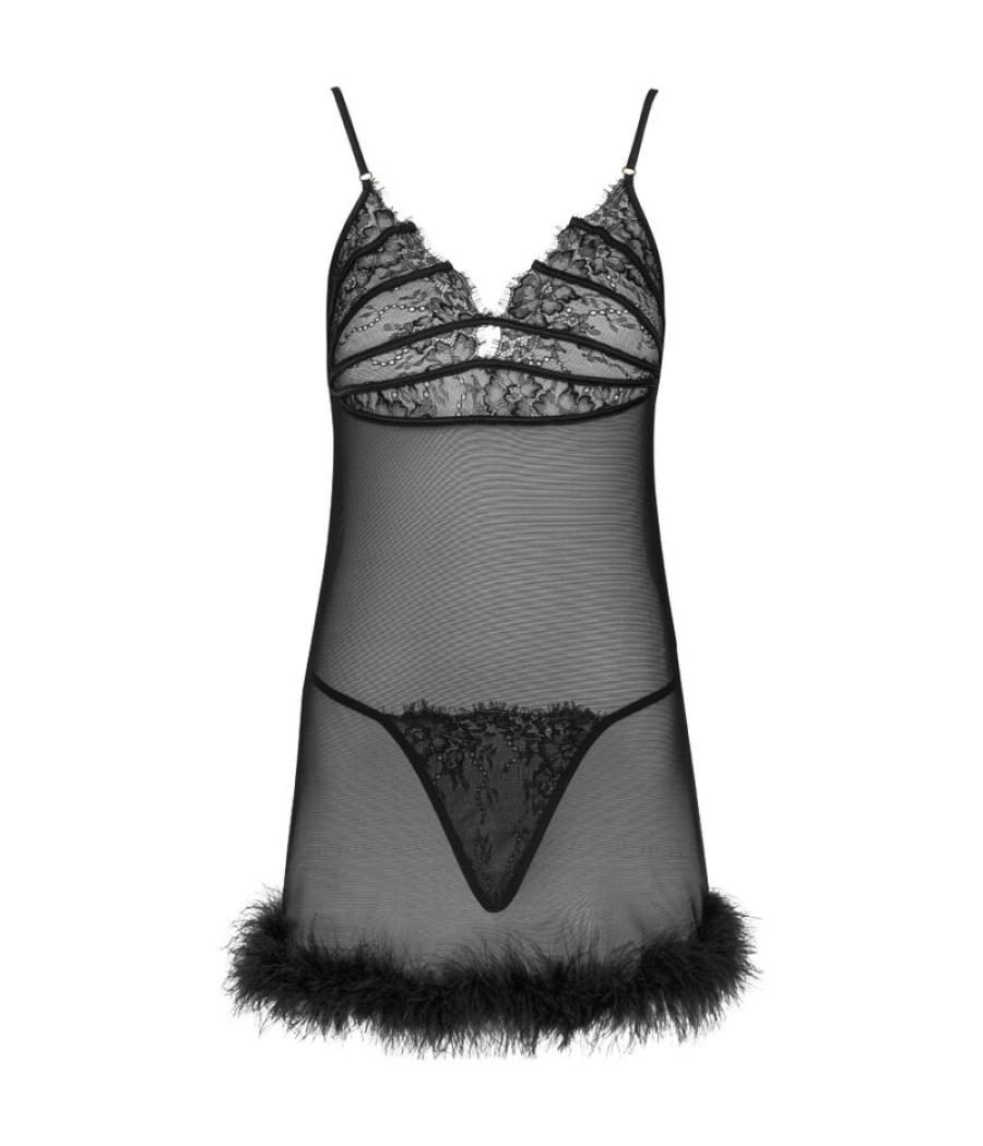 Livco corsetti fashion - zerunam set babydoll + tanga negro s/m