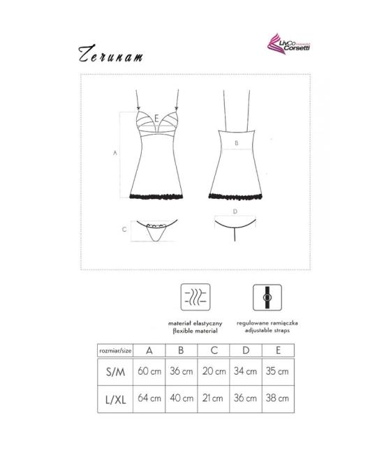 Livco corsetti fashion - zerunam set babydoll + tanga negro s/m