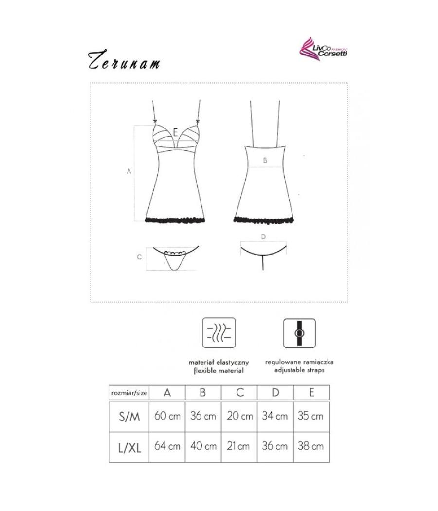 Livco corsetti fashion - zerunam set babydoll + tanga negro s/m